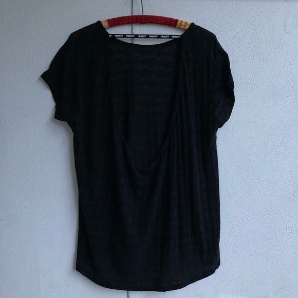 Rebecca Minkoff Sheer Logo Low Back T-shirt - Picture 2 of 6